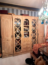 Selbstabh. 22523 Hamburg Pinie Wohnzimmerschrank Glastüren Weinschrank edel