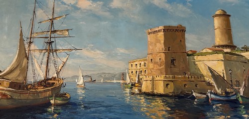 Seascape oilpainting canvas - oilpainting, on