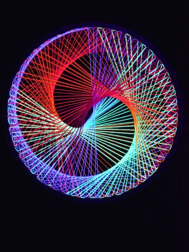 Stringart spirale neon - spirale, "neon