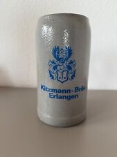 Bierkrug Kitzmann-Bräu Erlangen 1l Maßkrug Steingut Krug vintage alt