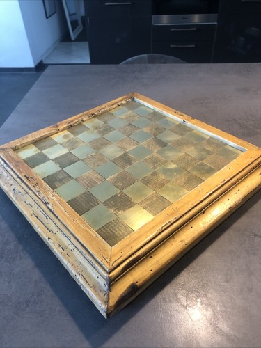Antikes schachbrett holz - schachbrett,