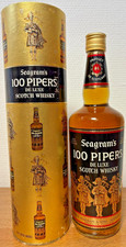 Seagram's-100 Pipers-De Luxe Scotch Whisky-Rar mit Dose-750ml-43%vol.Alk.