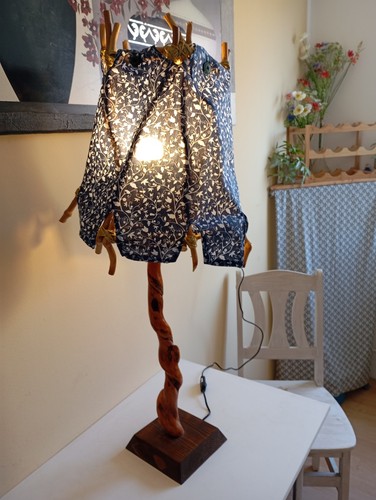 Lampe holz pflanzenmuster - lampe,,
