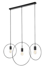 Rabalux 72019 Pendelleuchte 3 Spots Dilara, E27, schwarz, Industriell