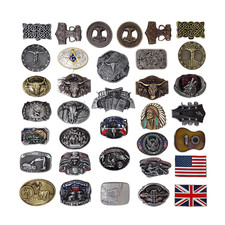 Gürtelschnalle Buckle für Wechselgürtel Biker Western Cowboy Line Dance Wolf