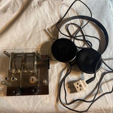 Detektor Radio Empfänger  Wahrscheinlich Eigenbau Plexiglas Kopfhörer Bakelite