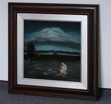 Hinterglasmalerei von Momir Mijanovic, naive Malerei, Schüler von Ivan Generalic