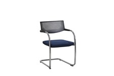 Vitra "Visavis 2" Design Freischwinger in schwarz/blau, stapelbar - VERSANDFREI!
