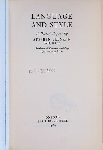 Language and style - language, ullmann
