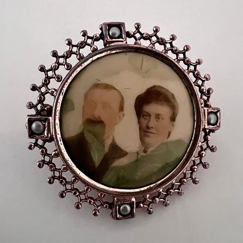 Vintage foto brosche mit - vintage,
