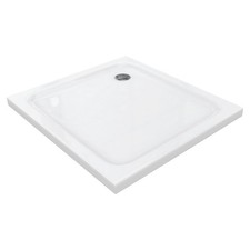 i-flair® Acryl Duschwanne SHIMMER - Flache quadratische Duschtasse inkl. Siphon