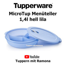 Tupperware I65 MicroTup Menüteller lila 1,4l Mikrowellenteller mit Unterteilung