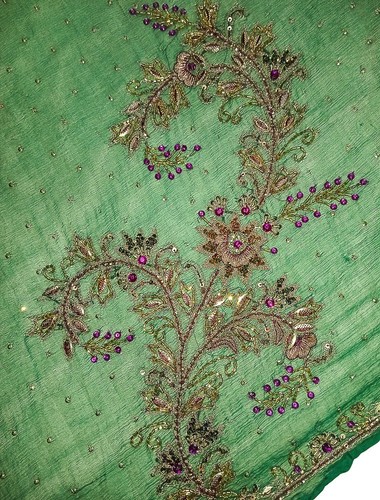 Grüner chiffon dupatta - chiffon, dupatta: