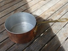 Kleiner Kupfertopf Stielkasserolle Kasserolle Stahl Messinggriff  Kupfersauteuse