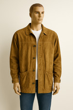 Vintage Herrenjacke Kapraun | echtes Ziegenvelours | XL | cognac | Wiesbaden