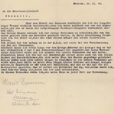 Brief Karl Eismann Meerane an