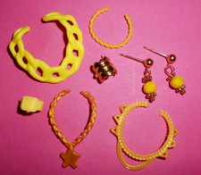 %***Barbie Schmuck-Set*Gold-gelb-farbend*Halsketten*Armreifen*Uhr*Ohrstecker***%