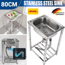 Edelstahl Spülbecken Waschtisch Spültisch Gastrospüle Küchenspüle Waschbecken DE