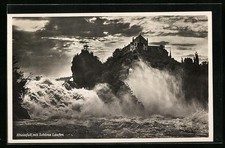 Schaffhausen, Rheinfall und Schloss Laufen, Wasserfall, Ansichtskarte 