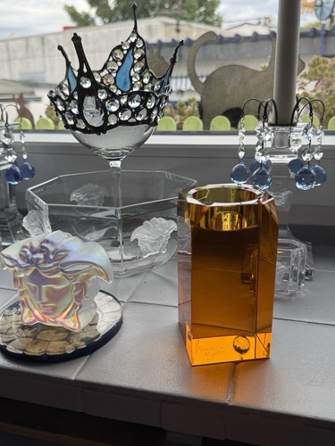 Kerzenständer orange kristall - kerzenständer,