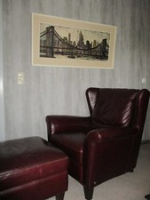 Natuzzi Sessel mit Hocker Leder weinrot Italy feinstes Leder top