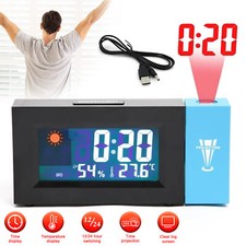 Digital Projektionsuhr Projektionswecker Wecker mit Temperatur Luftfeuchtigkeit