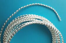 Silberdraht 999,9 Fein Flach gekordelt geflochten 1,25 mm Durchmesser Massiv NEU