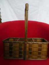 Flaschenträger Flaschenkorb - 3 Flaschen - aus Rattan - Flechtwaren - Handarbeit