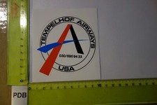 Alter Aufkleber Fluggesellschaft Flugzeug Berlin TEMPELHOF AIRWAYS USA
