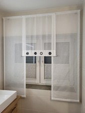 FLÄCHEN VORHÄNGE SCHIEBE GARDIENEN SET WEIS HANDMADE