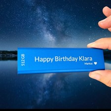 SSD Festplatte ** Individuelle Gravur ** Extern - 512 GB - USB-C - USB 3.2 Gen 2