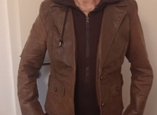 TCM, Lederjacke mit Kapuze