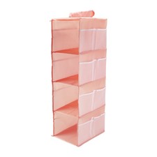 4-Fach Kleiderschrank-Hängeorganisator, Hängende Aufbewahrungsregale, Pink