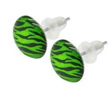 coole Ohrstecker Ohrringe Zebra Leo Animal Print gelb rot blau weiß schwarz grün