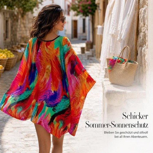Damen sommer cape federdruck - damen,