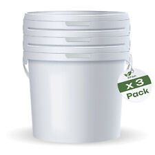 3 x 5L Set Eimer mit Deckel 5 Liter Leereimer weiß lebensmittelecht TOP PP