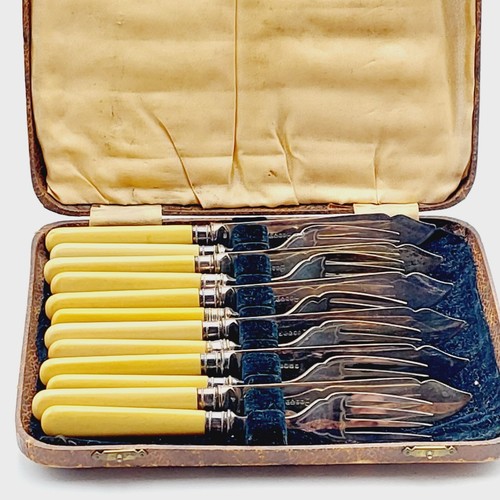 Antik fischbesteck teilig - fischbesteck, 12
