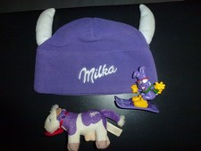 *MILKA* Konvolut Mütze/Stofftier Kuh/ Ski Hase