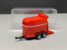 Doppel Achs PKW Westfalia Pferde Anhänger Horse trailer rot red Wiking H0 1:87
