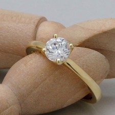 Ring Solitär Verlobung Damen ca. 0,70ct H-si Brillant in 750/18K Gelbgold Gr. 54