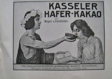 Originalwerbung Reklame 1912 Kasseler Hafer-Kakao Magen- u. Darmleiden
