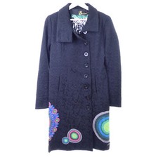 DESIGUAL Mantel Coat Trench HERMIONE Black Multicolor Gr. M 38