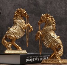 2er Set Goldene Pferde Figuren