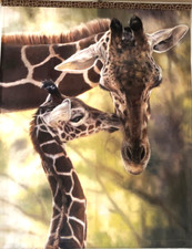 NEU*Stoff*Wandbehang*Tischdecke*Gardine*Deko*Giraffen*Afrika* ca. 86 x 113 cm