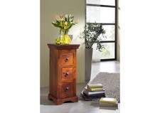 Beistellschrank schmal klein Schränkchen Schrank Akazie Holz massiv kolonial