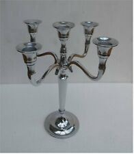 Kerzenleuchter Kerzenständer Kerzenhalter 5-armig Alu silber  H 27 cm x Ø 23 cm