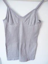 1 graues Shaping Unterhemd Damen stark figurformendes BH Hemd ohne Bügel Stretch