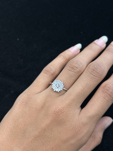 925 sterling silber blume ring - silber,