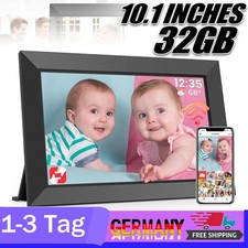 10.1 Zoll Digitaler Bilderrahmen WiFi WLAN 32GB Speicher Fotorahmen Touchscreen