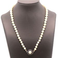 Akoya Zuchtperlen Collier 585 Gold 14 KT Weißgold Saphir Edelstein Wert 2100,-